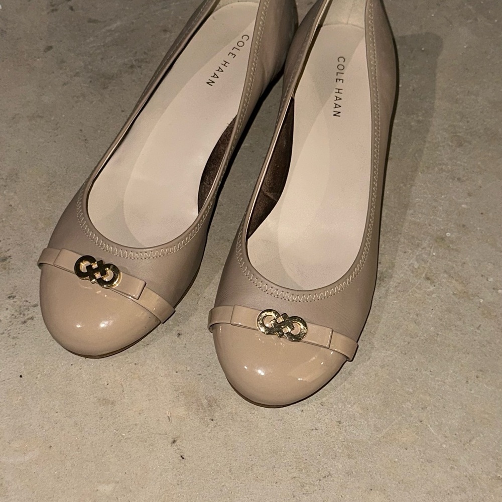 Cole Haan Natural Elsie Logo Wedges